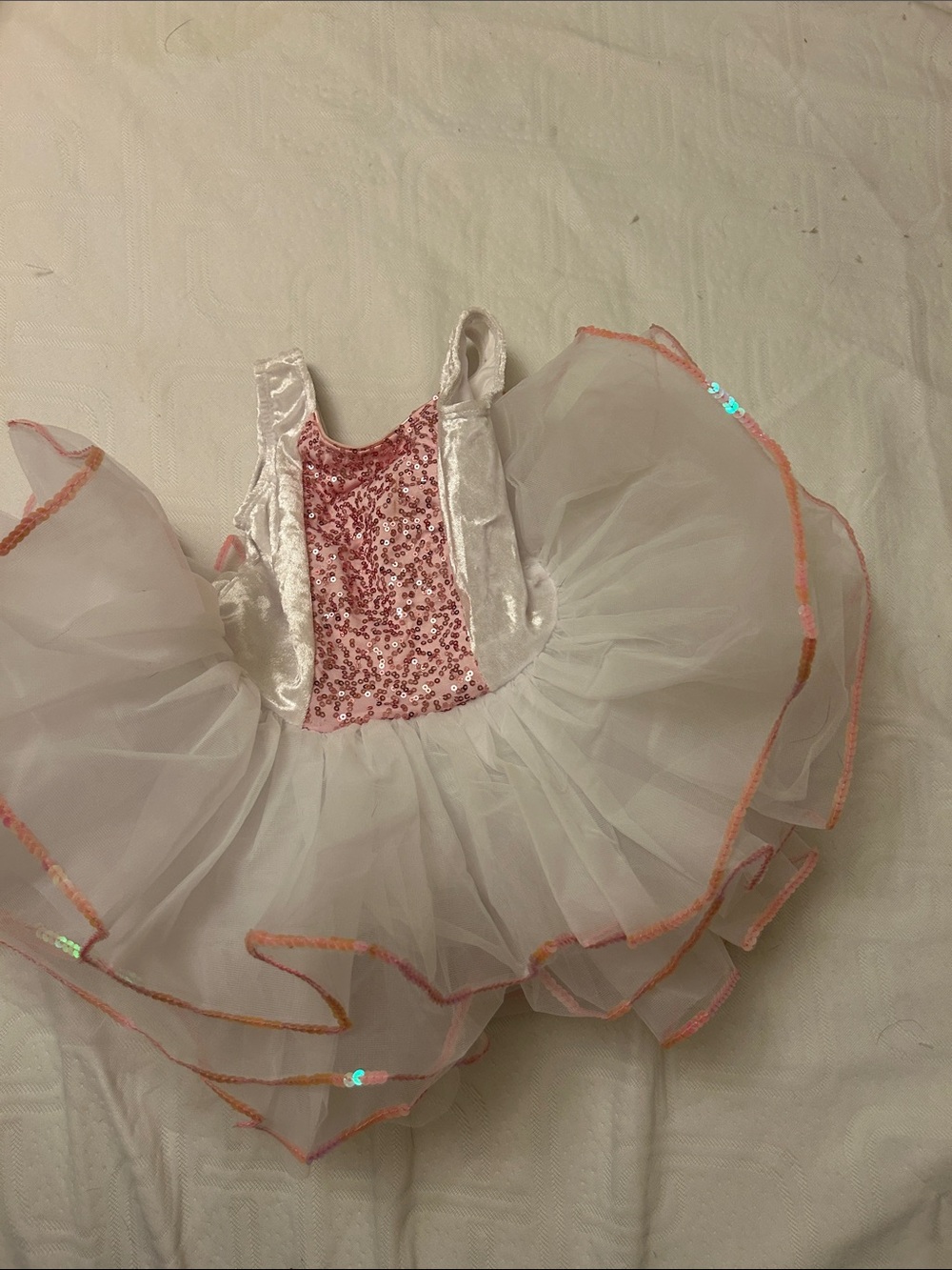Revolution Pink Sequin and White Tulle Dance Costume